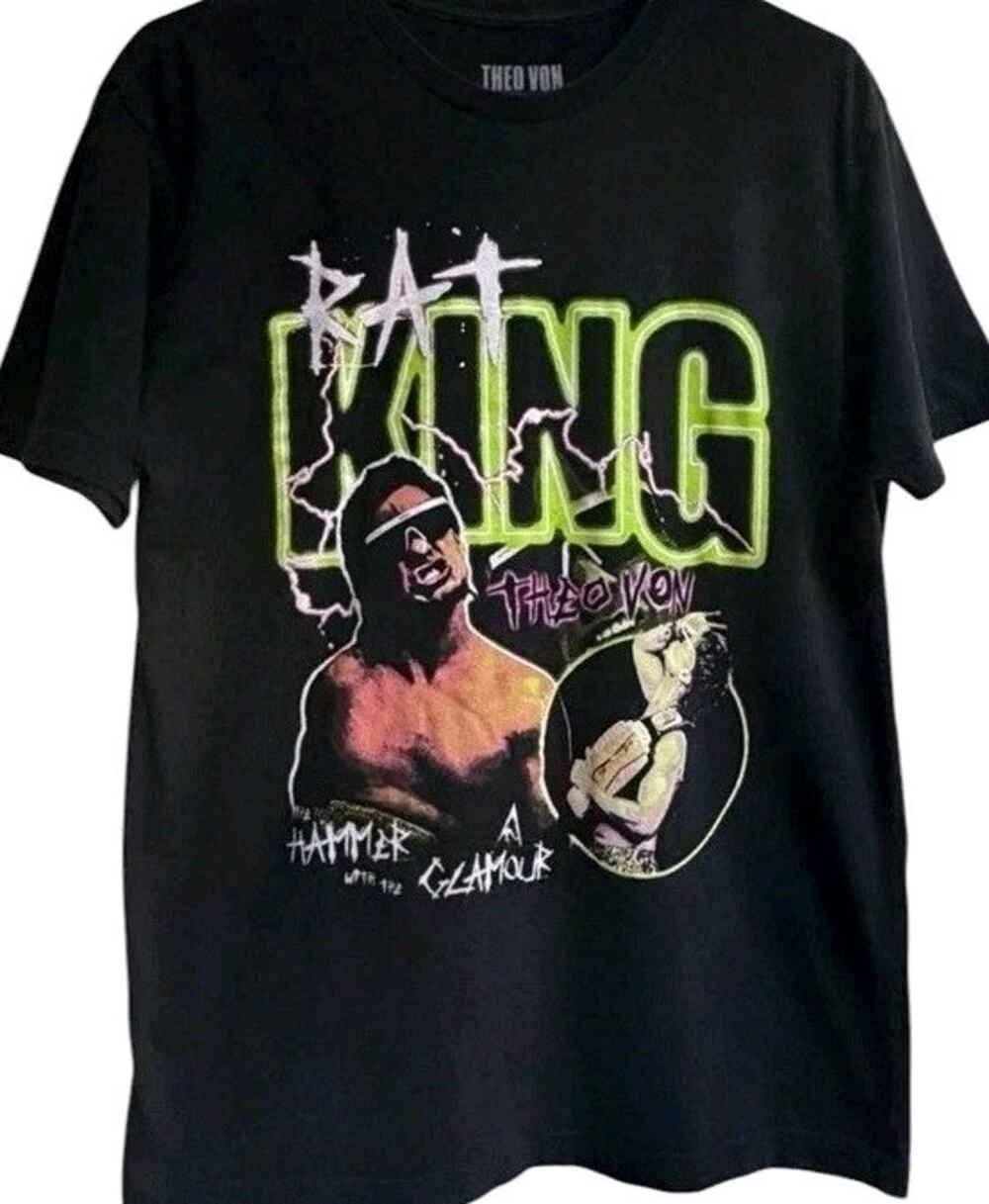 Theo Von Rat King Tour Merch Tee Shirt Black Wrestler Style L